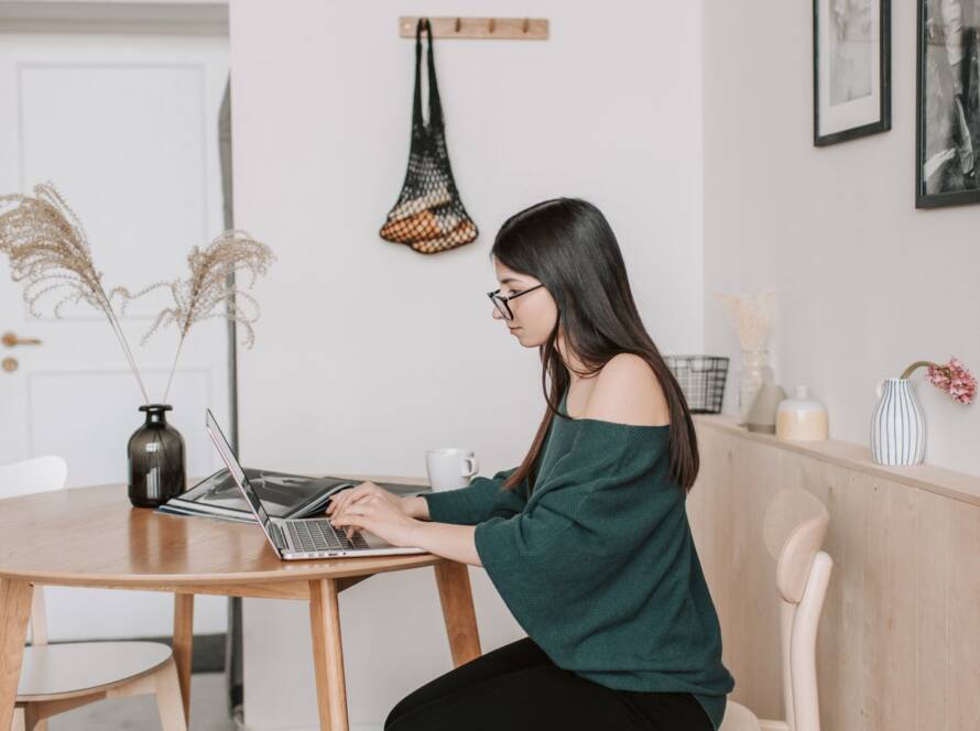 Accounting team reviewing files in a modern office
