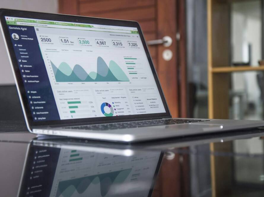 Investor reviewing ETF options on a laptop